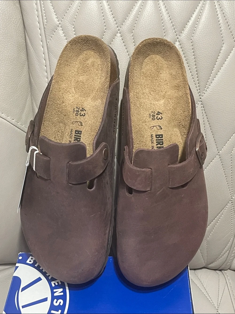 Birkenstock Boston Habana BS Clog Box - Blue and White
